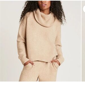 Barefoot Dreams EcoChic Camel Cowl Neck Sweater Size Large